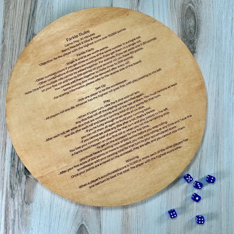 Natural Wood Farkle Dice Game Set with Scoreboard - Halri