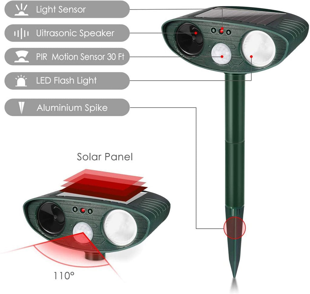 Outdoor Rabbit Deterrent Solar Powered Repellent Light