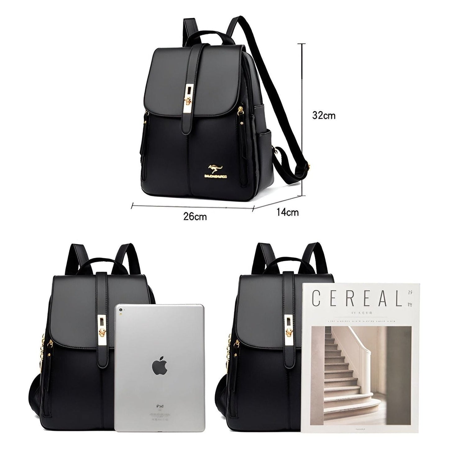 Stylish Ladies Water Resistant Leather Backpack