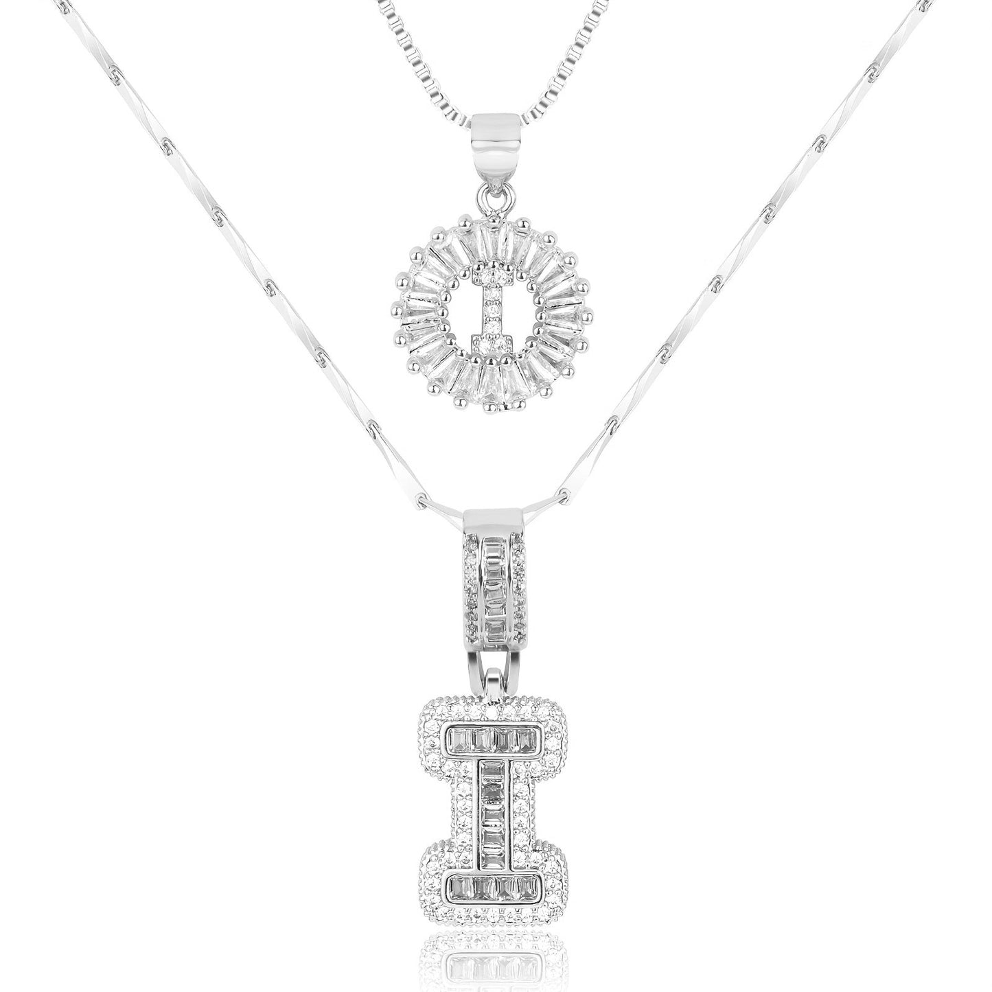 Personalized 14k Gold Initial Diamond Pendants