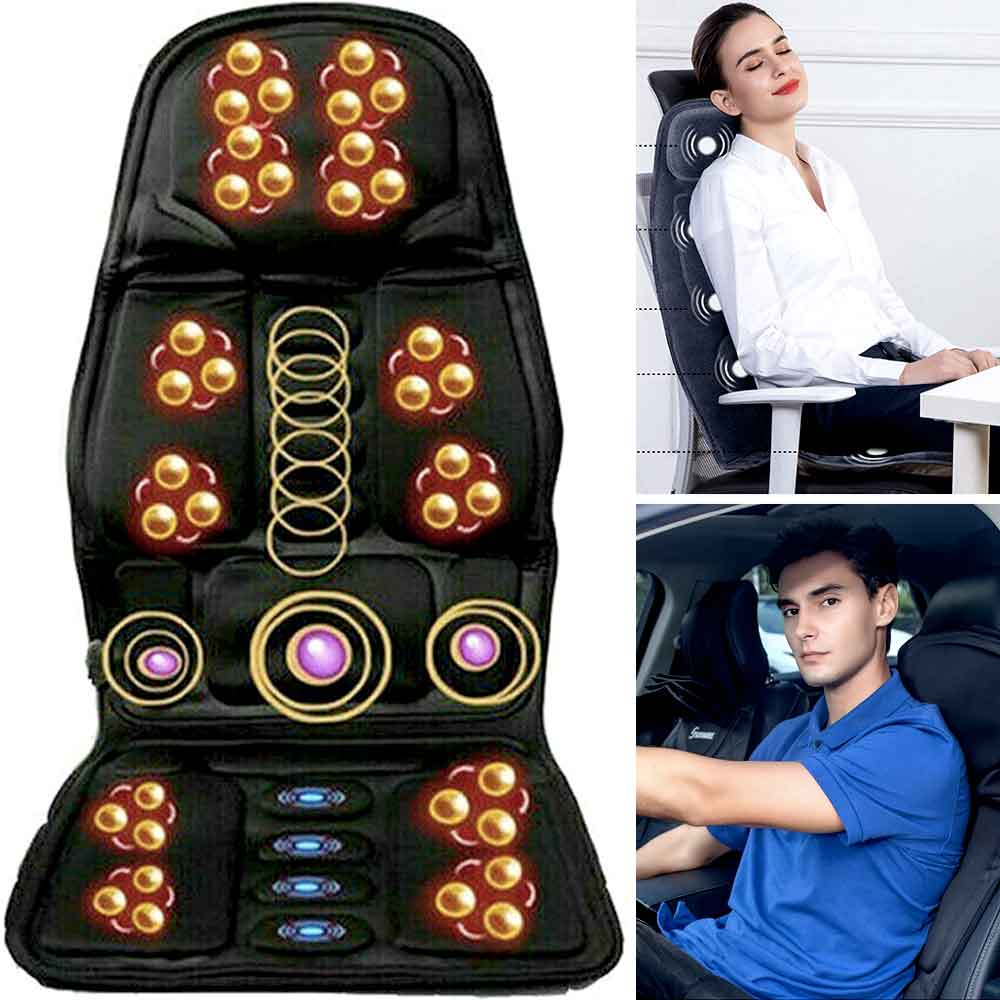 Luxurious Heated Massage Seat Cushion With Neck Support - Halri