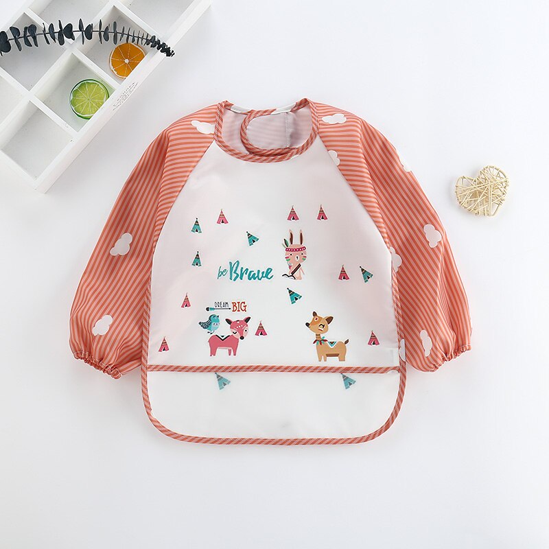 Baby Splash Proof Apron Bib with Long Sleeves
