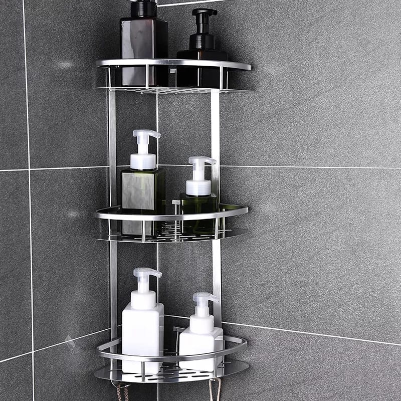 Modern 3-Tier Aluminum Bathroom Storage Shelf - Halri