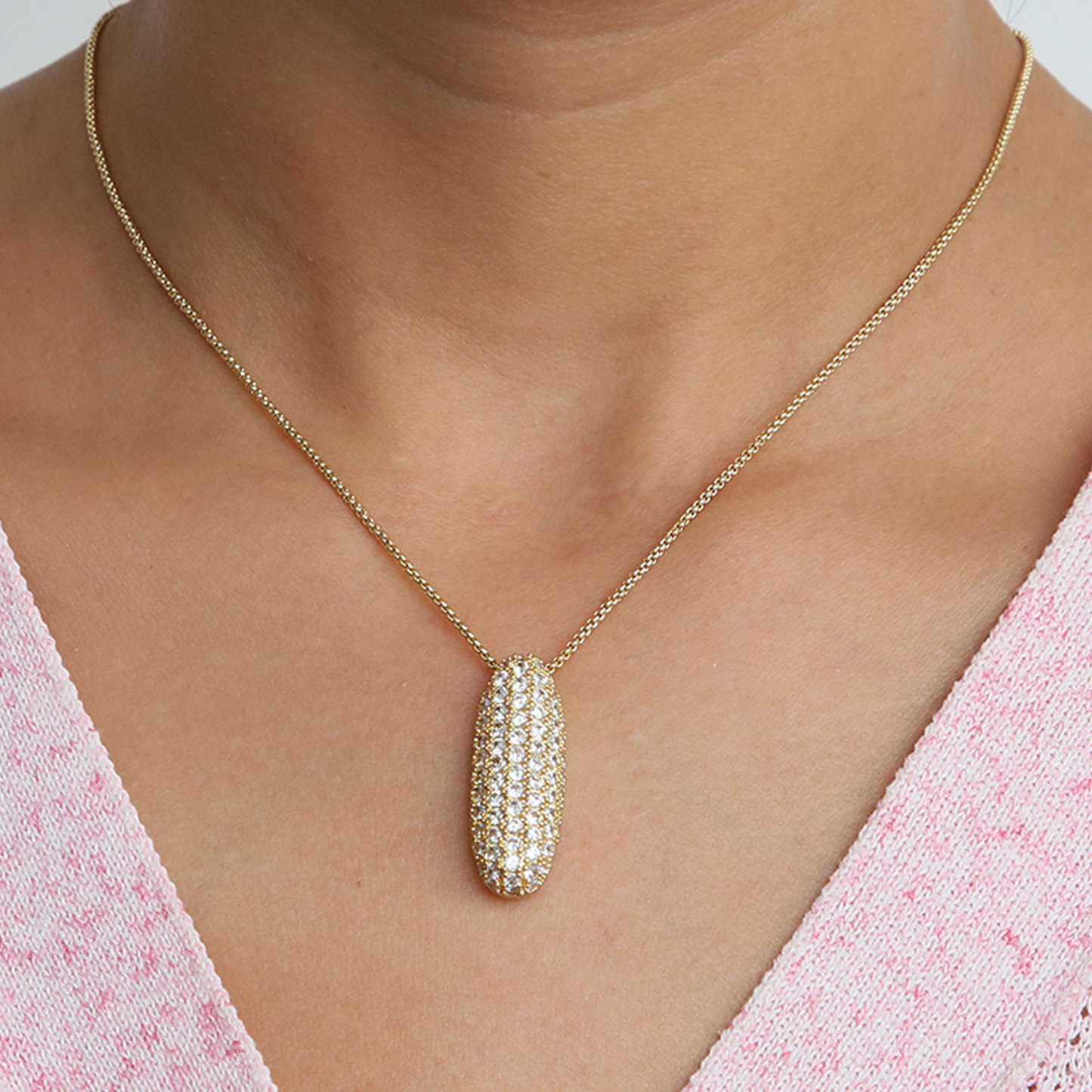 Bold Letter Bubble Diamond Initial Pendants