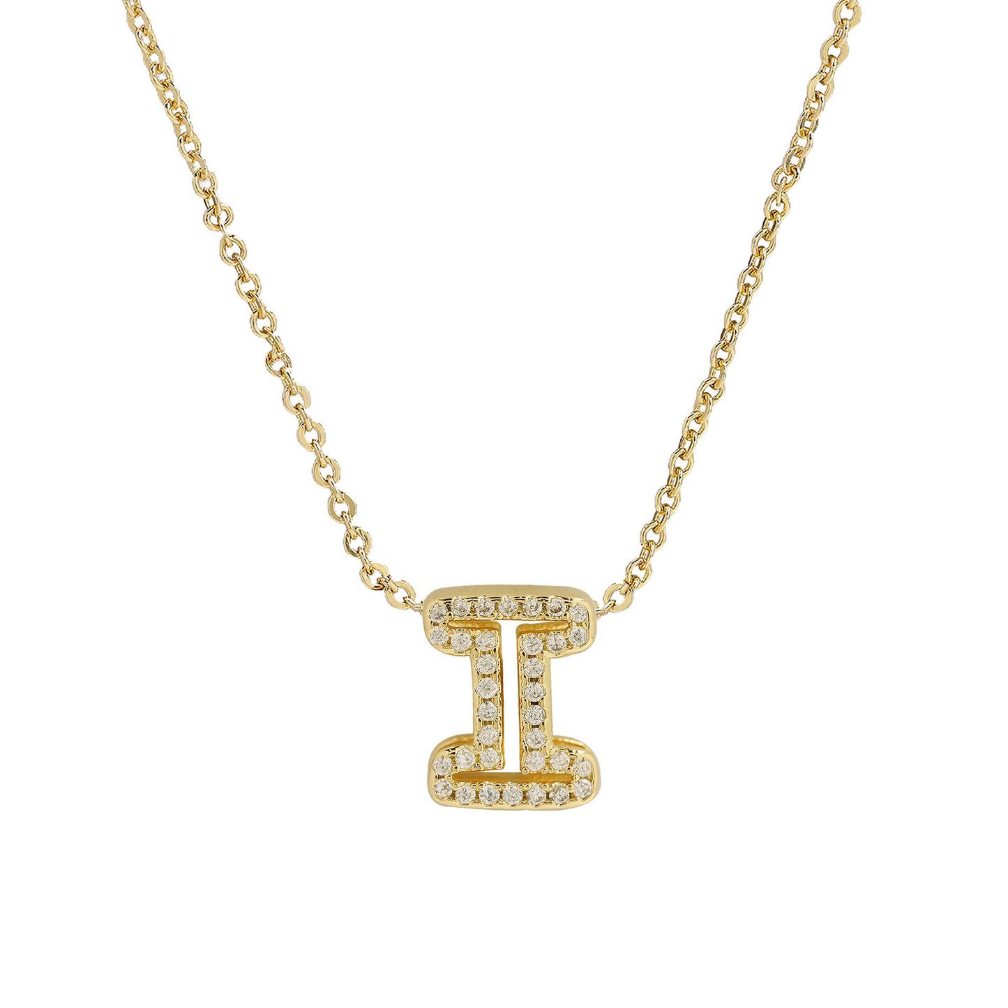 Shining Initial Diamond Pendant Necklace