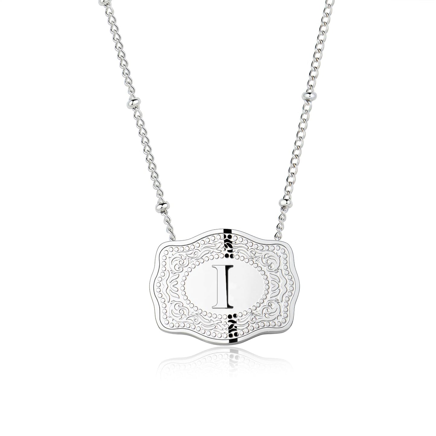 Pretty Initial Letter Pendant Necklace Buckle