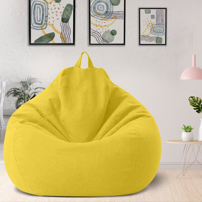 Plush Linen Bean Bag Chair - Comfortable Relaxation Seat
