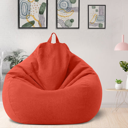 Plush Linen Bean Bag Chair - Comfortable Relaxation Seat