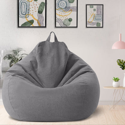 Plush Linen Bean Bag Chair - Comfortable Relaxation Seat