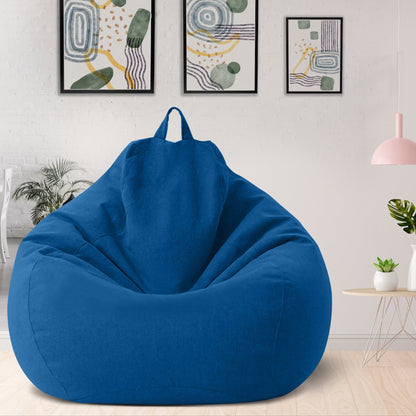 Plush Linen Bean Bag Chair - Comfortable Relaxation Seat