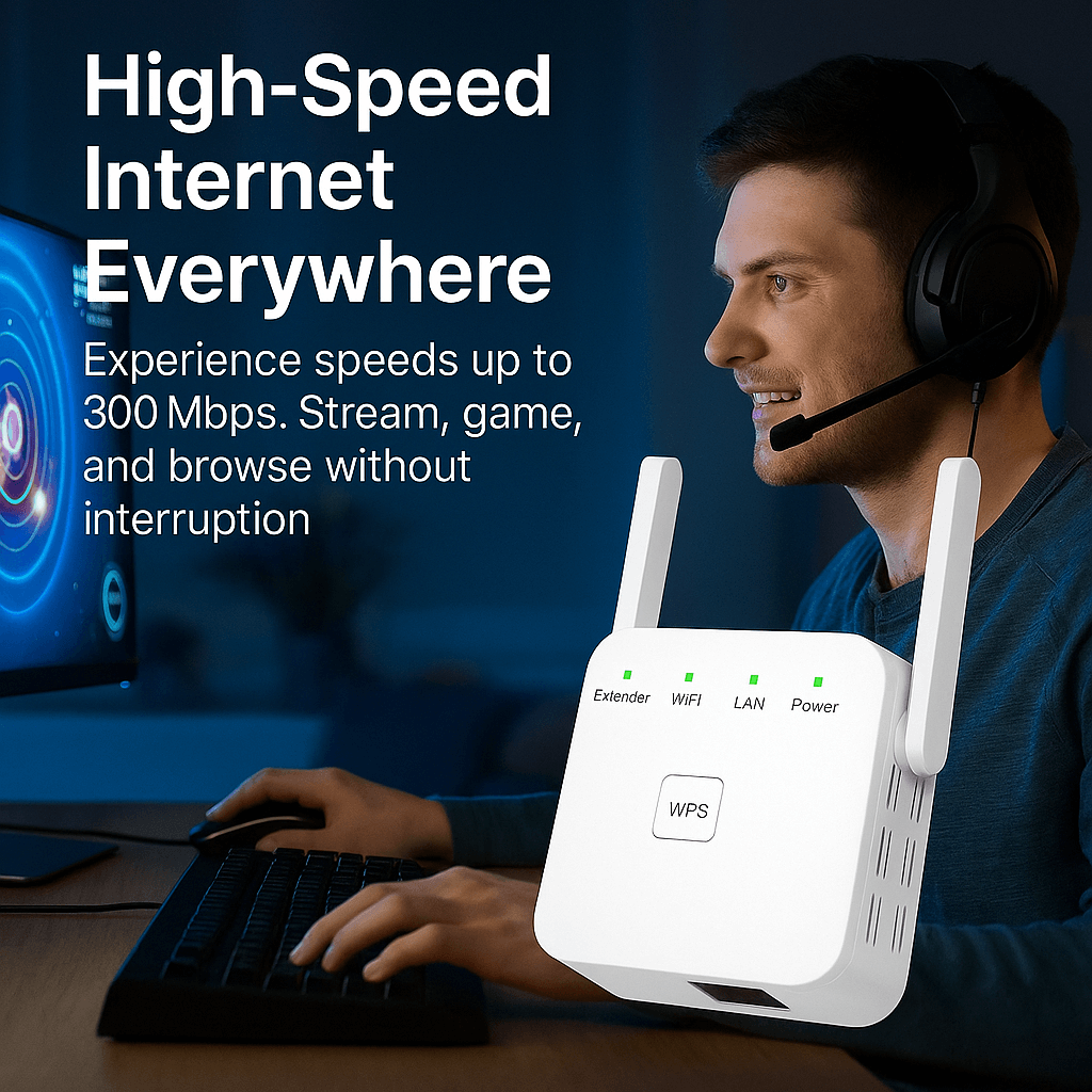 Fast WiFi Range Extender Strong Home Network Booster