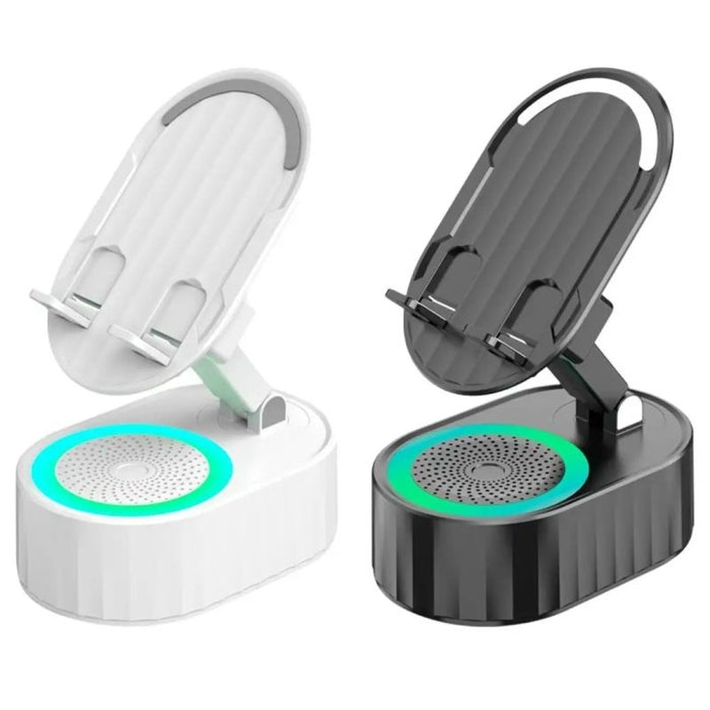 Wireless Phone Stand Speaker with Stereo Sound and Battery