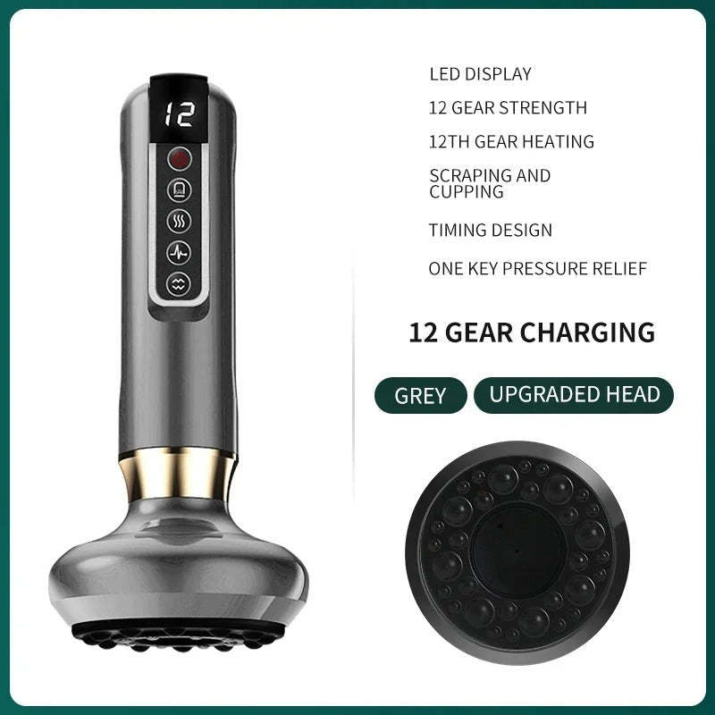 Compact Wireless Cupping Massager with 12 Heat Settings