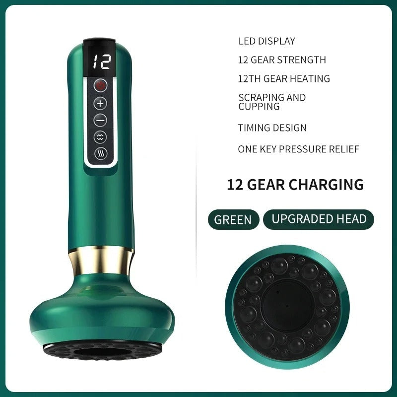 Compact Wireless Cupping Massager with 12 Heat Settings