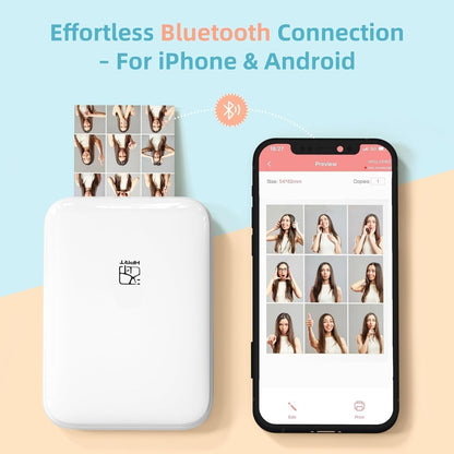 Inkless Mini Photo Printer with AR Scanner – Portable Wireless Printer for Instant Photos & Augmented Reality Experience
