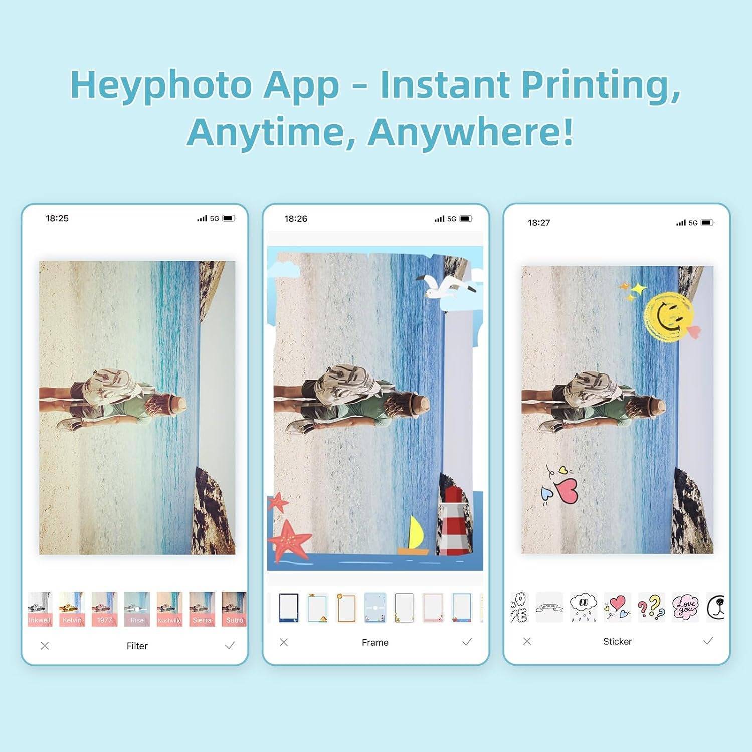 Inkless Mini Photo Printer with AR Scanner – Portable Wireless Printer for Instant Photos & Augmented Reality Experience