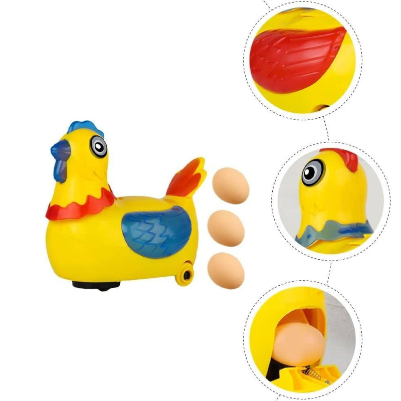 Interactive Chicken Toy with Egg Laying, Smart Movement, Boosts Observation, Safe for Ages 3+