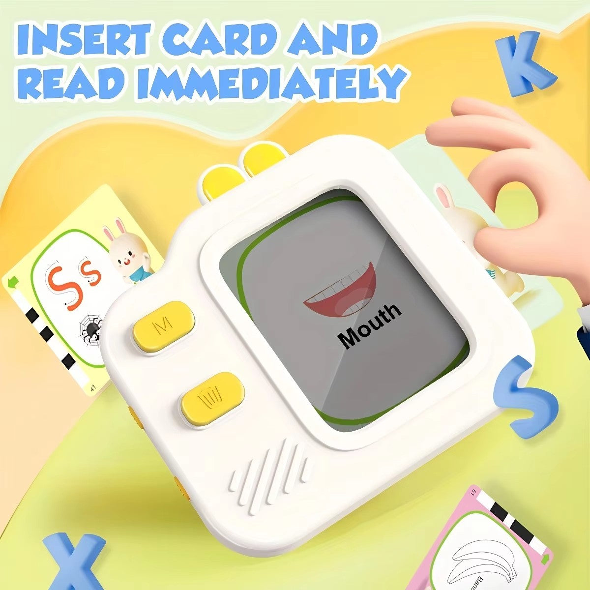 Interactive Flash Cards with Clear LCD Screen and Sound, 120 Double-Sided Cards, Safe for Ages 3+