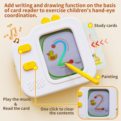 Interactive Flash Cards with Clear LCD Screen and Sound, 120 Double-Sided Cards, Safe for Ages 3+