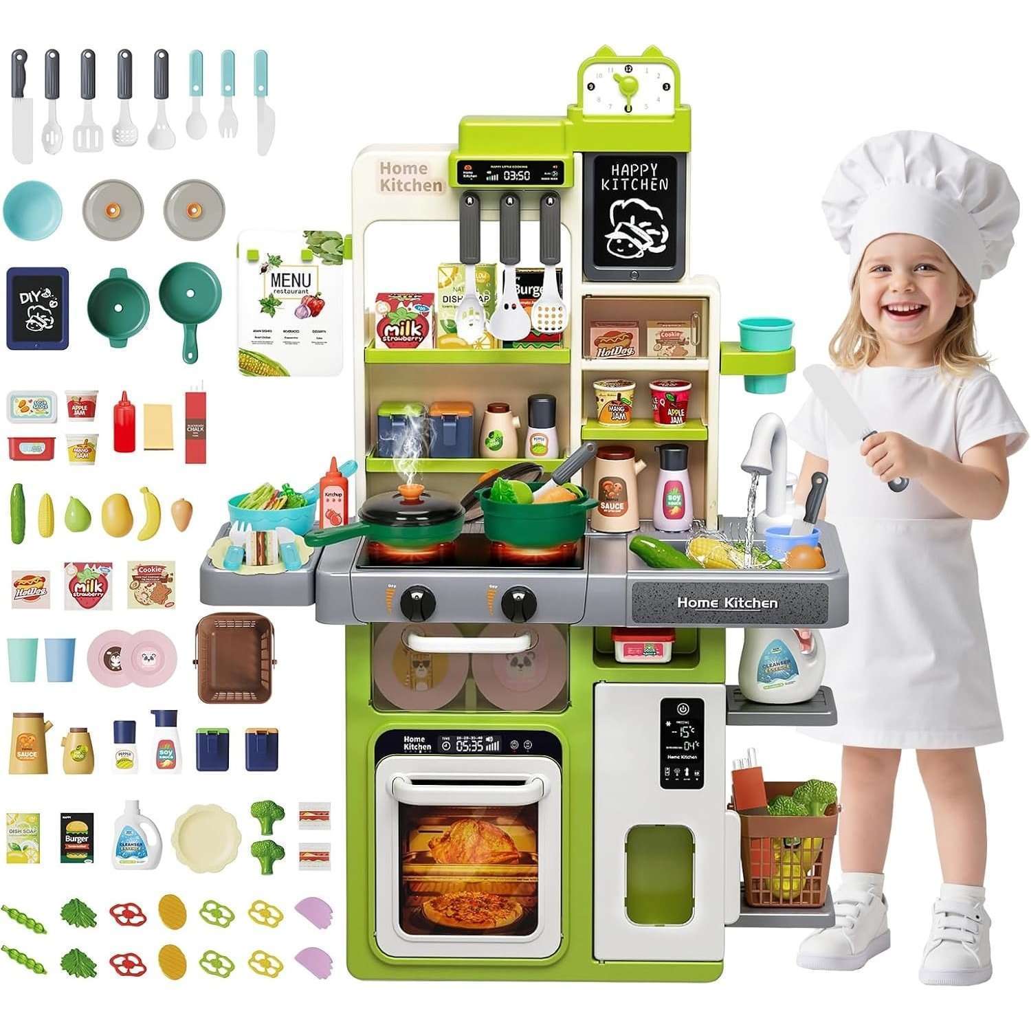 Fun Childrens Play Kitchen Set with Real Accessories - Halri