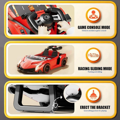 Interactive Racing Wheel Toy with 30-Level Obstacle Game, Lights & Sound, Perfect for Kids Ages 3+