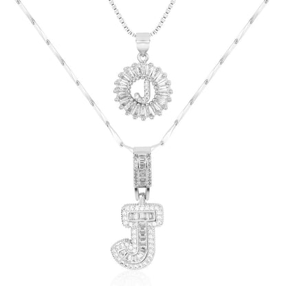 Personalized 14k Gold Initial Diamond Pendants
