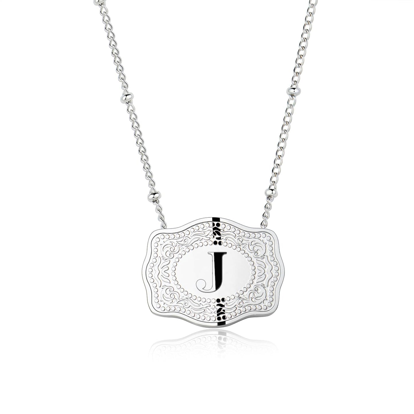 Pretty Initial Letter Pendant Necklace Buckle