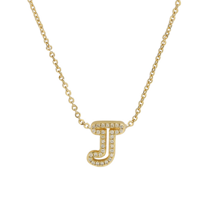 Shining Initial Diamond Pendant Necklace