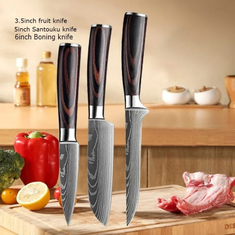 Premium Kitchen Knife Set, Sharp Stainless Steel Chef Knives