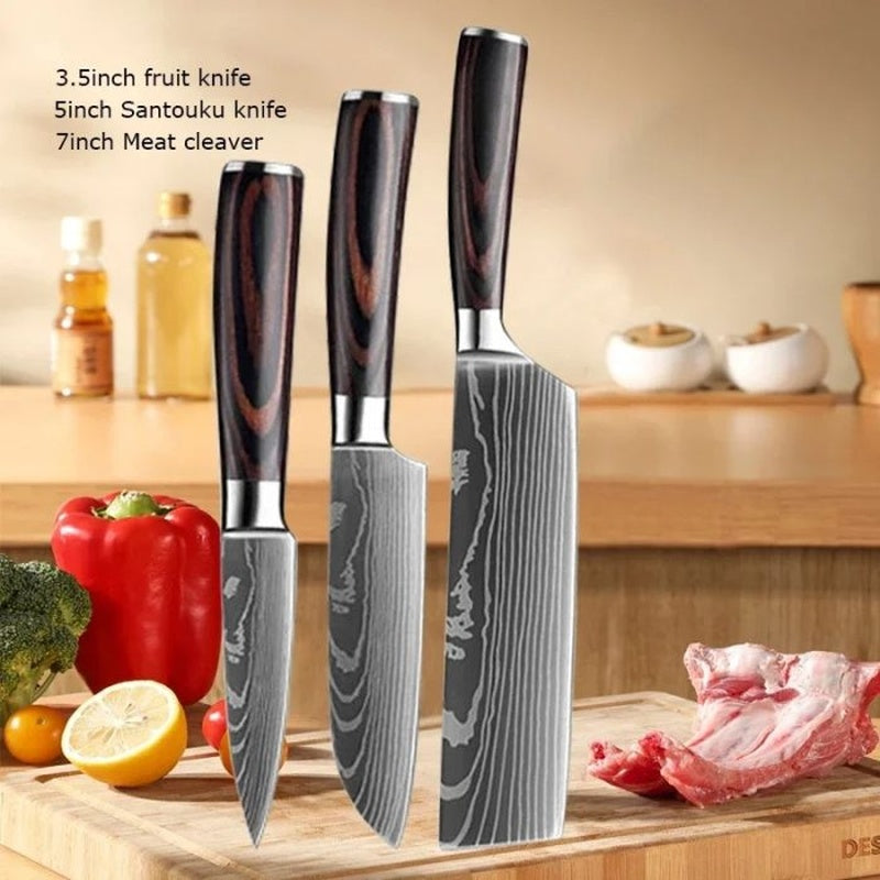 Premium Kitchen Knife Set, Sharp Stainless Steel Chef Knives