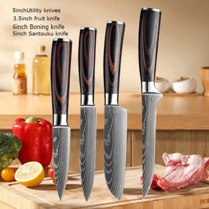 Premium Kitchen Knife Set, Sharp Stainless Steel Chef Knives