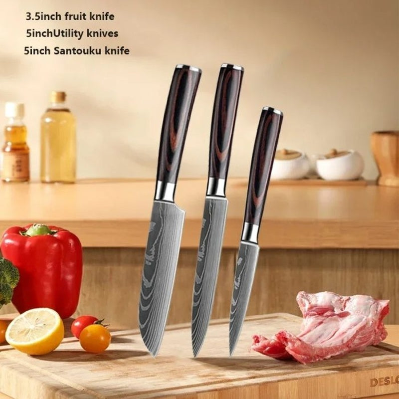 Premium Kitchen Knife Set, Sharp Stainless Steel Chef Knives