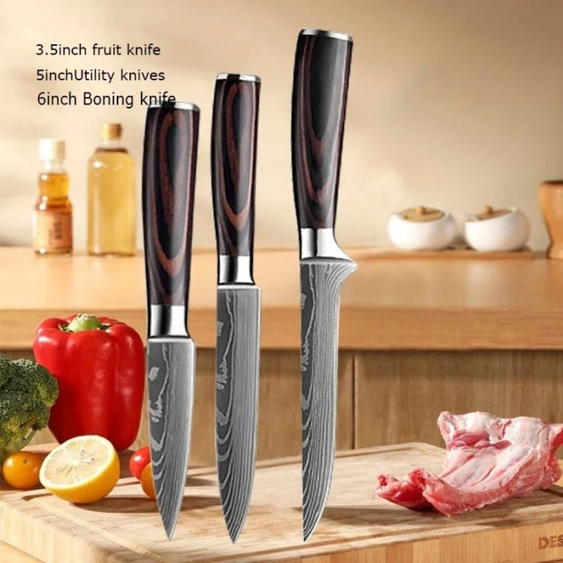 Premium Kitchen Knife Set, Sharp Stainless Steel Chef Knives