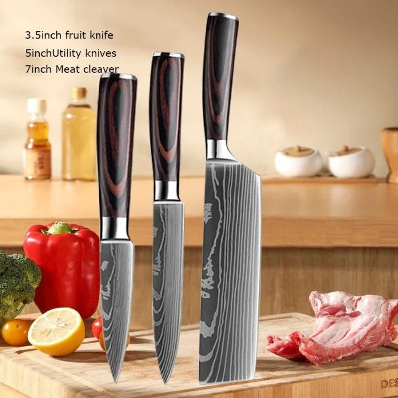 Premium Kitchen Knife Set, Sharp Stainless Steel Chef Knives