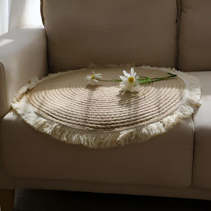 Japanese Style Braided Round Rug – Soft Hand-Woven Washable Carpet in Multiple Sizes, Anti-Slip Design 1