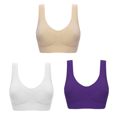 Comfortable 3pc Wireless Push Up Bra Set