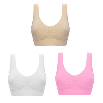 Comfortable 3pc Wireless Push Up Bra Set