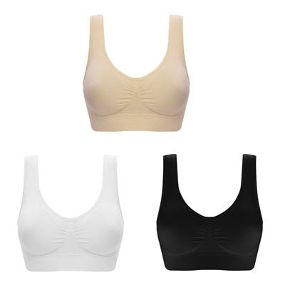 Comfortable 3pc Wireless Push Up Bra Set