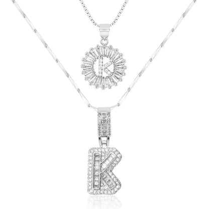 Personalized 14k Gold Initial Diamond Pendants