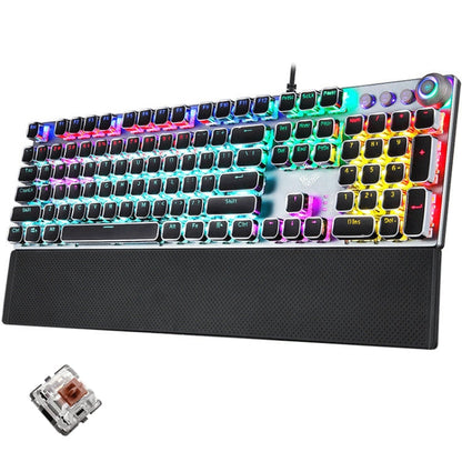 Gaming Mechanical Keyboard with Brown Switch and Metal Keys - Halri