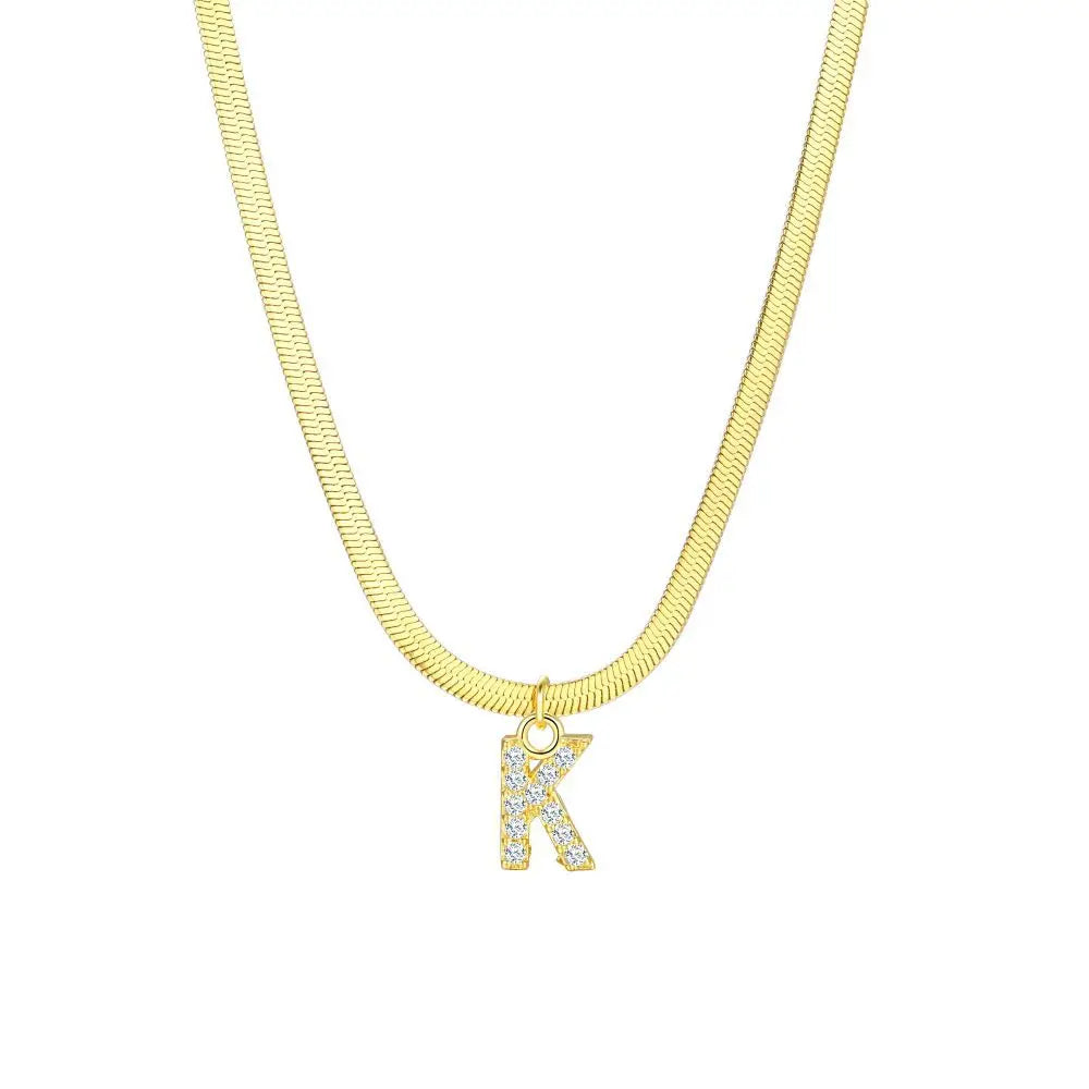 Delicate Diamond Initial Bar Necklace