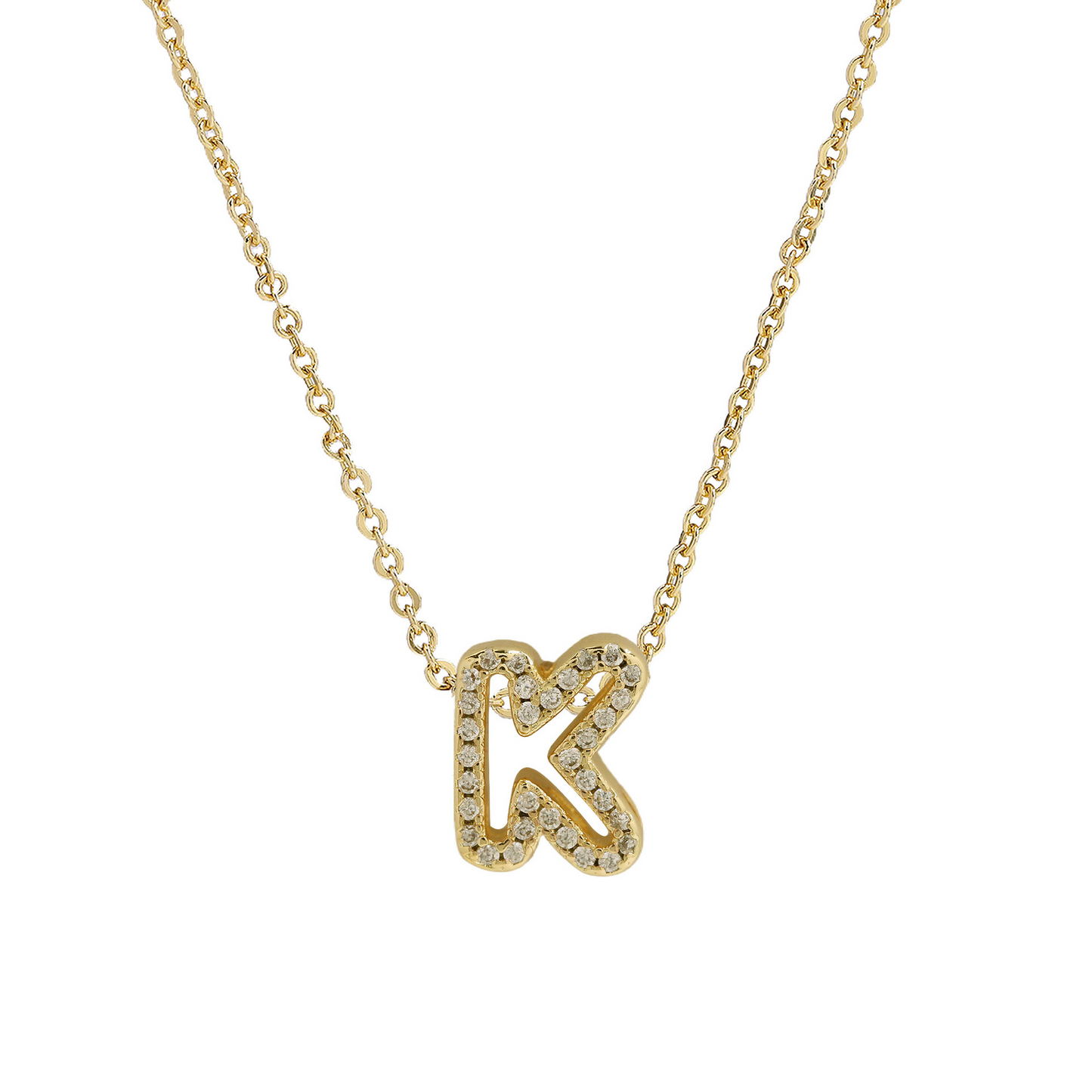 Shining Initial Diamond Pendant Necklace