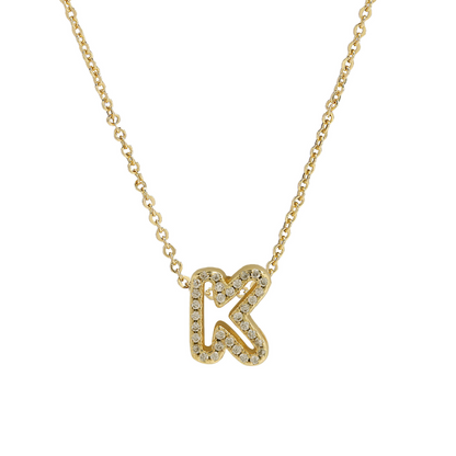 Shining Initial Diamond Pendant Necklace