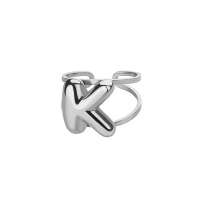 Personalized Initial Open Ring Adjustable Band