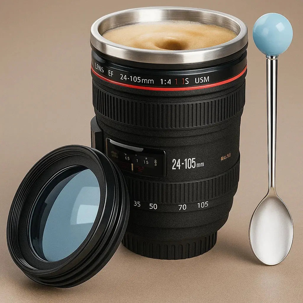 Camera Lens Travel Mug – Thermal and Colorful - Halri