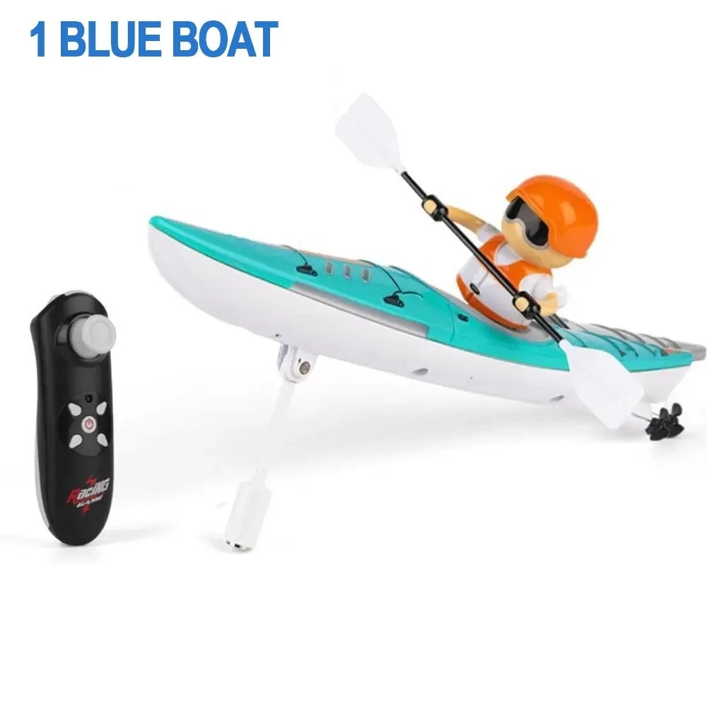 Kayak Racing Ship Remote Control with LED Colorful Lights, Anti-Capsize Balance System, Safe for Ages 6+