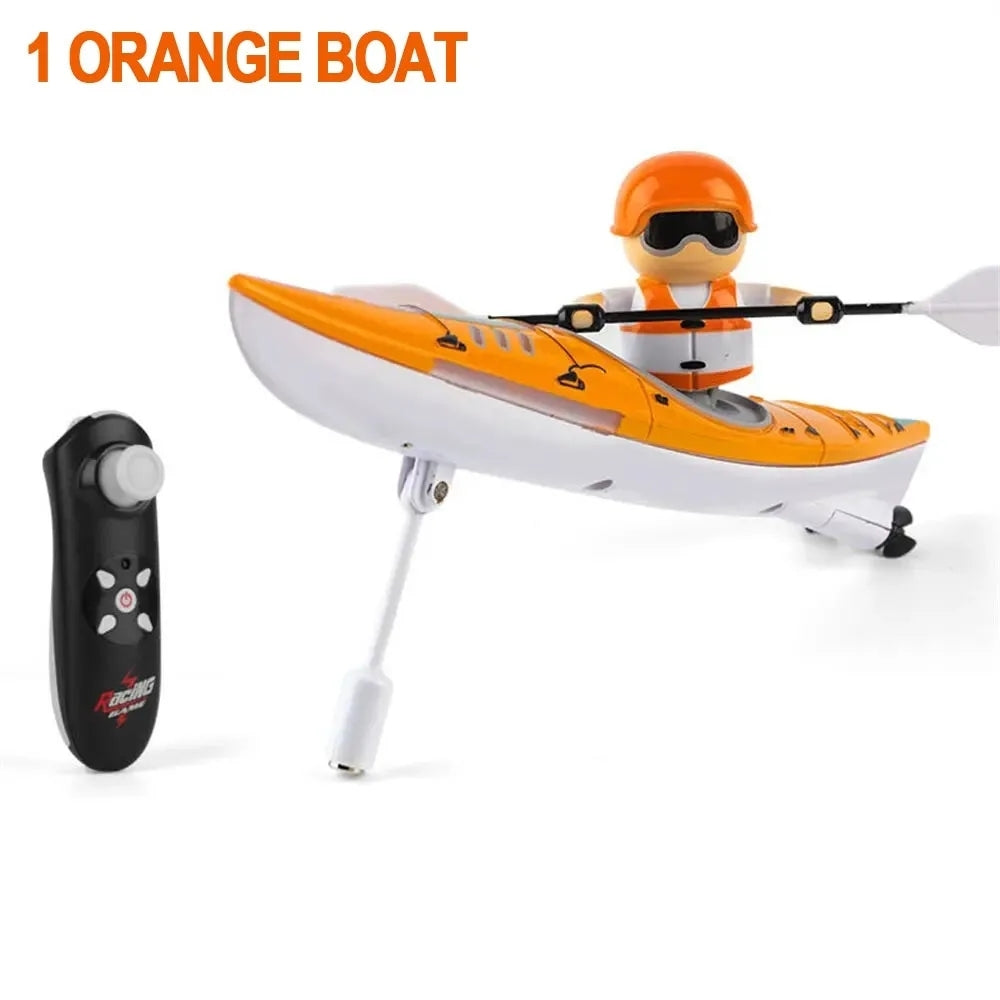 Kayak Racing Ship Remote Control with LED Colorful Lights, Anti-Capsize Balance System, Safe for Ages 6+