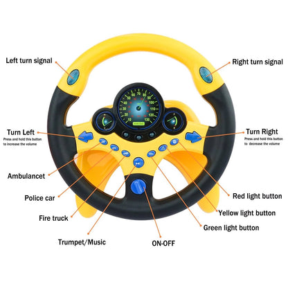 Kids Car Driving Simulated Toy with Light and Music Early Education Pretend Play Toys Steering Wheel Toy for Boys and Girls