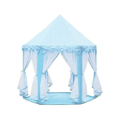 Kids Indoor & Outdoor Playhouse Tent with Foldable, Portable Design, LED Star String Lights and Breathable Mesh Curtains, Safe for Ages 3+