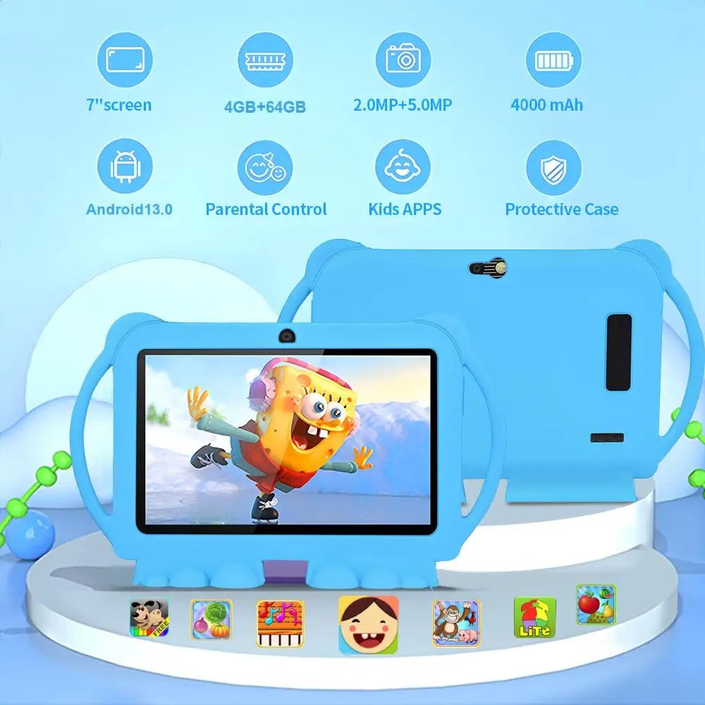 Kids' Learning Tablet with Parental Controls - 7-Inch Android Device for Toddlers
